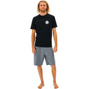 2024 Rip Curl Mens Icons Of Surf Short Sleeve Rash Vest Vest 12fmrv - Schwarz